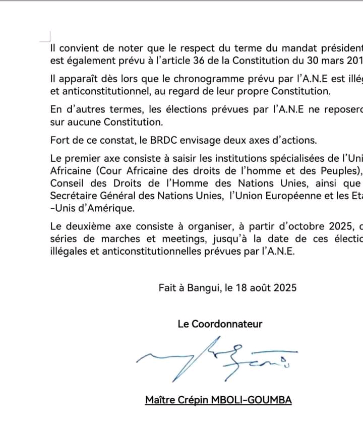Le BRDC dénonce le chronogramme électoral de l’ANE : « illégal et anticonstitutionnel » 1000161764